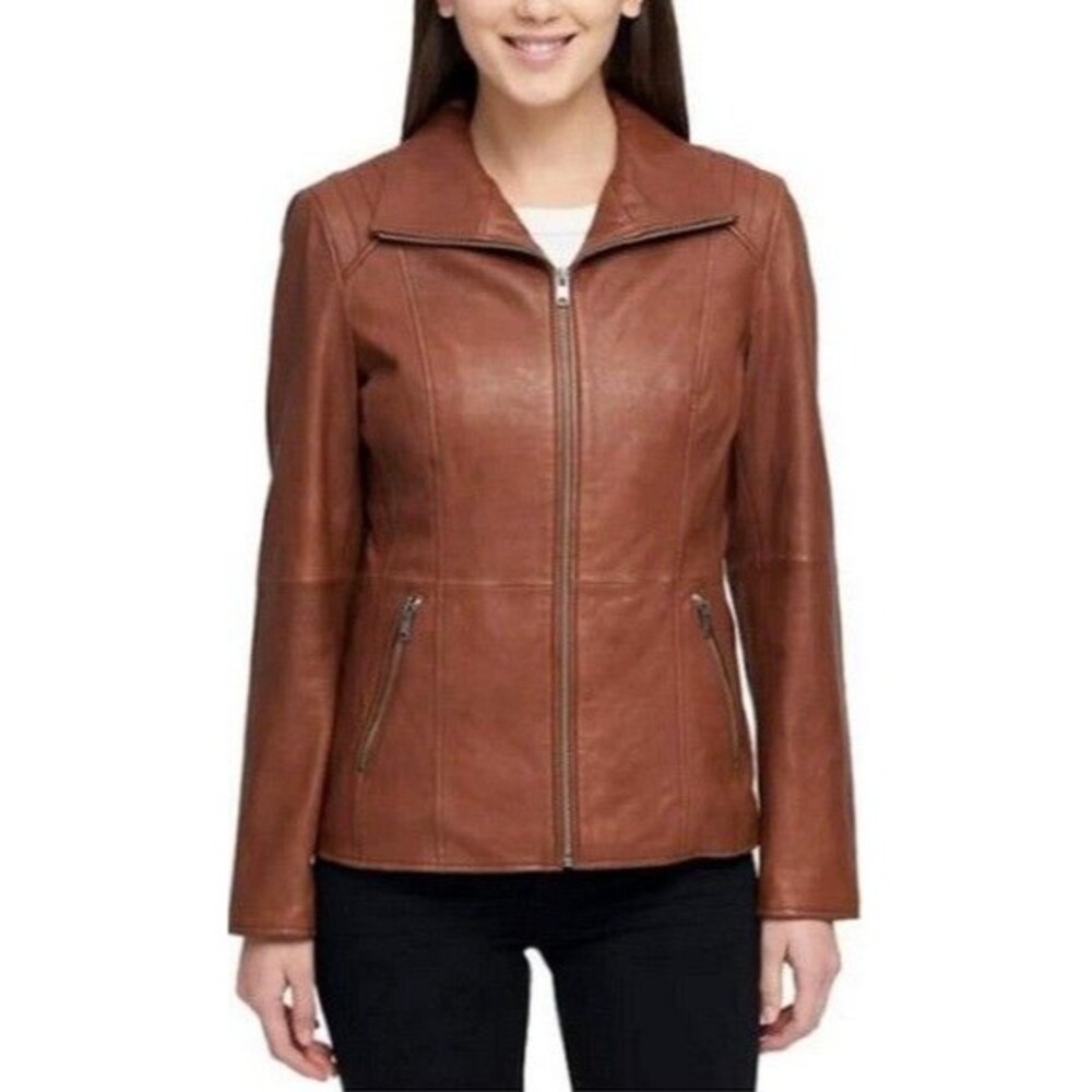Marc New York Ladies' Leather Jacket Cognac Small NWOT
